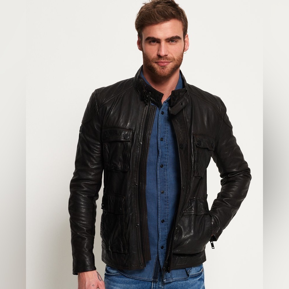 Superdry Leather Rotor Jacket - MEN
